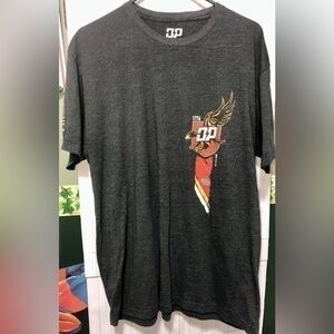 ♈️Diesel Power Gear dark gray heather cotton blend T-shirt with flag on sleeve🍂